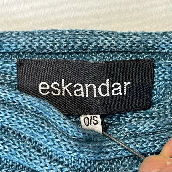 Eskandar Linen Sideways Knitted Boatneck Sweater Women O/S